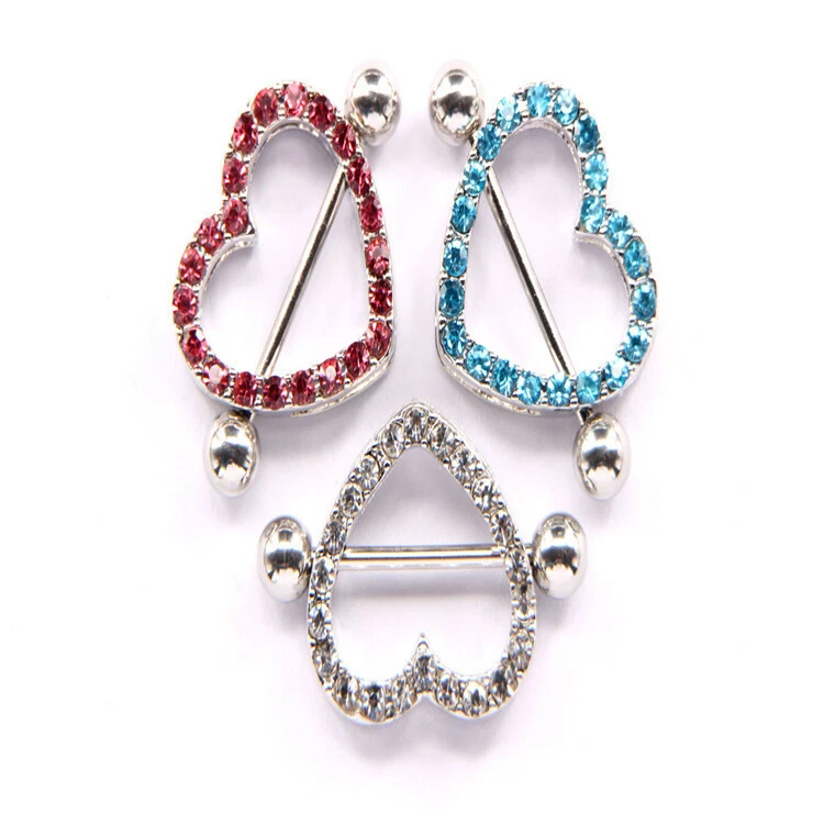 Brustwarzenpiercing Piercing Nippelpiercing Herz Strass Stab Sexy Nipple Kristal - Bild 2 von 3