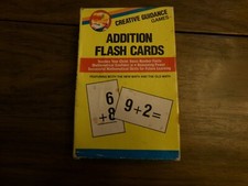 Vintage 1986 Creative Guidance Games Addition Boxed Flash Cards 48 Cards