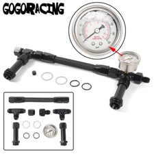 For Holley Carburetor 4150 Pressure Gauge An8 Braided Dual Feed Carb Fuel Line