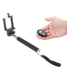 Selfie Stick with Bluetooth Remote Shutter - Black, Pink, Purple, Turquoise, Whi