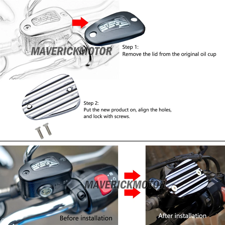 For Triumph Thruxton Bonneville T100 T120 Brake Reservoir Master Cylinder Cover - Image 2 of 4