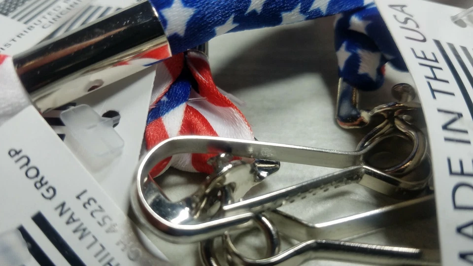 1 Box 180 pc American Flag Decorative Key Chain ID Badge Lanyard Patriot Events - Image 2 of 4