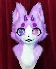 Fursuit Husky Fox Mascot head Halloween Party Fur Cosplay Gift A53