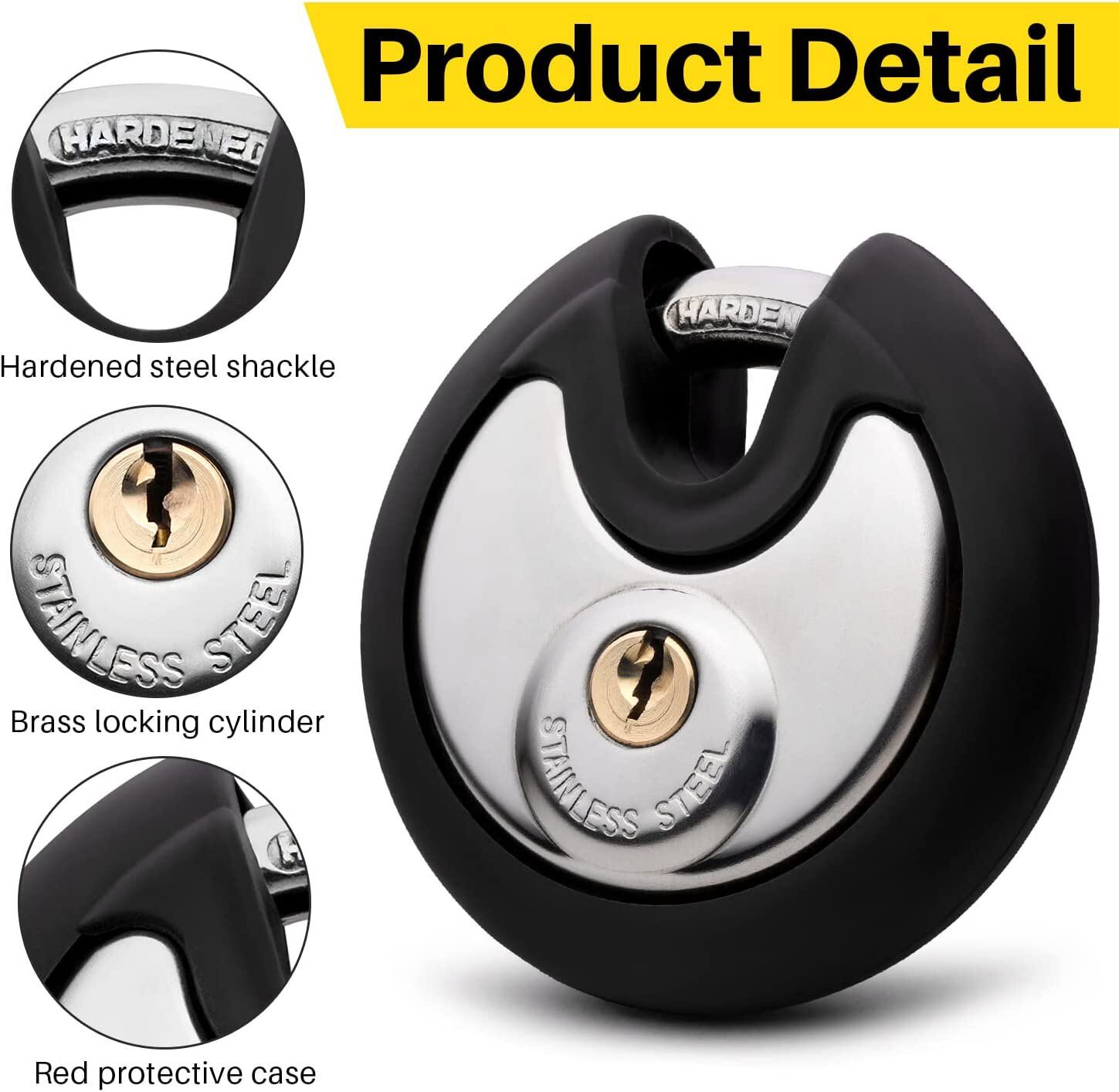 HEAVY DUTY Padlock High Security Outdoor Shutter Shed Anti Rust Pad ...