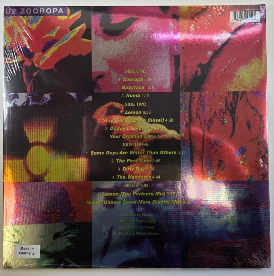 U2  Zooropa 2 x LP Album vinyl record limited yellow deluxe reissue 180gram 30th - Image 4 of 4