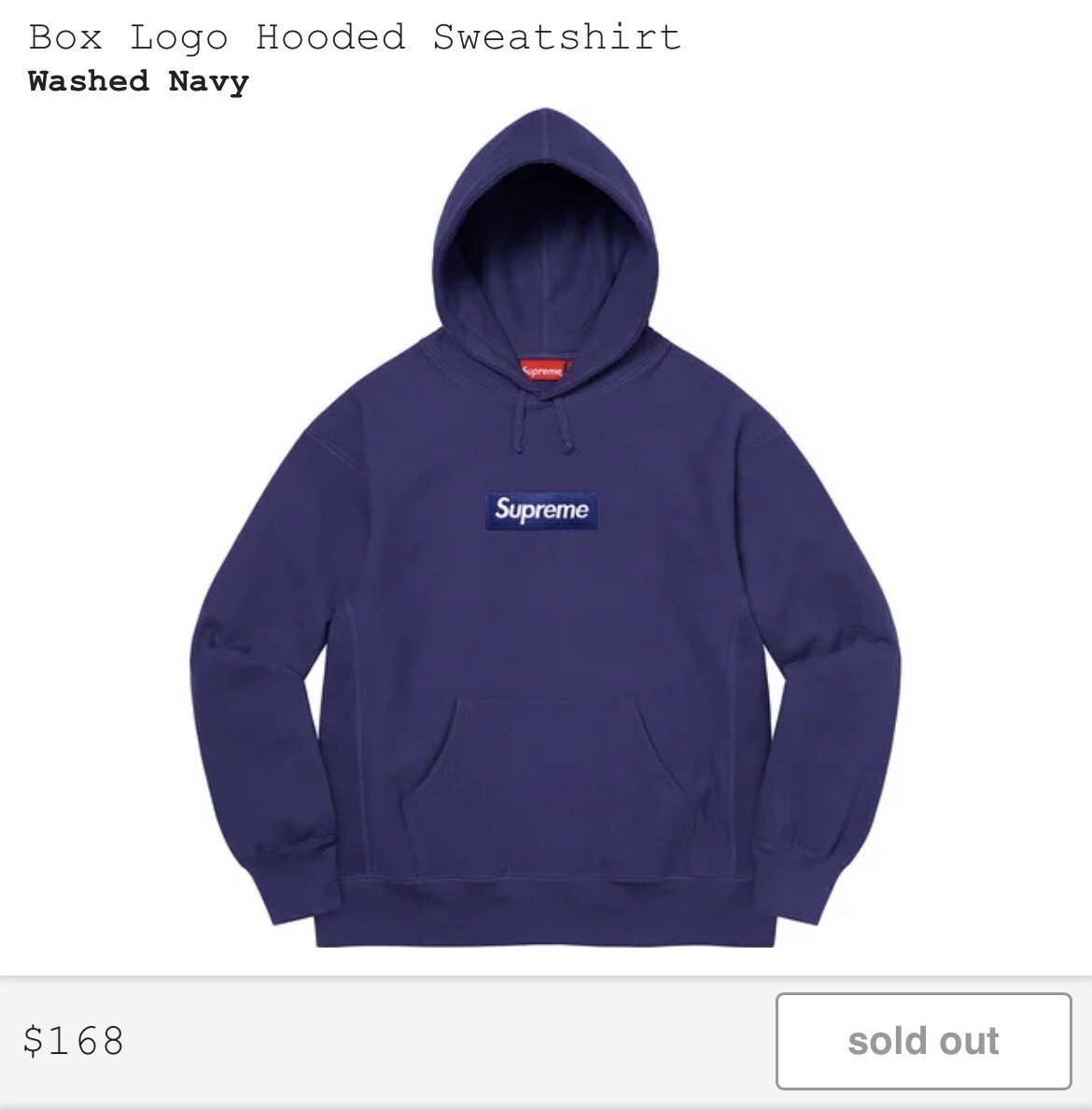 Supreme Box Logo Hooded Sweatshirt Navy