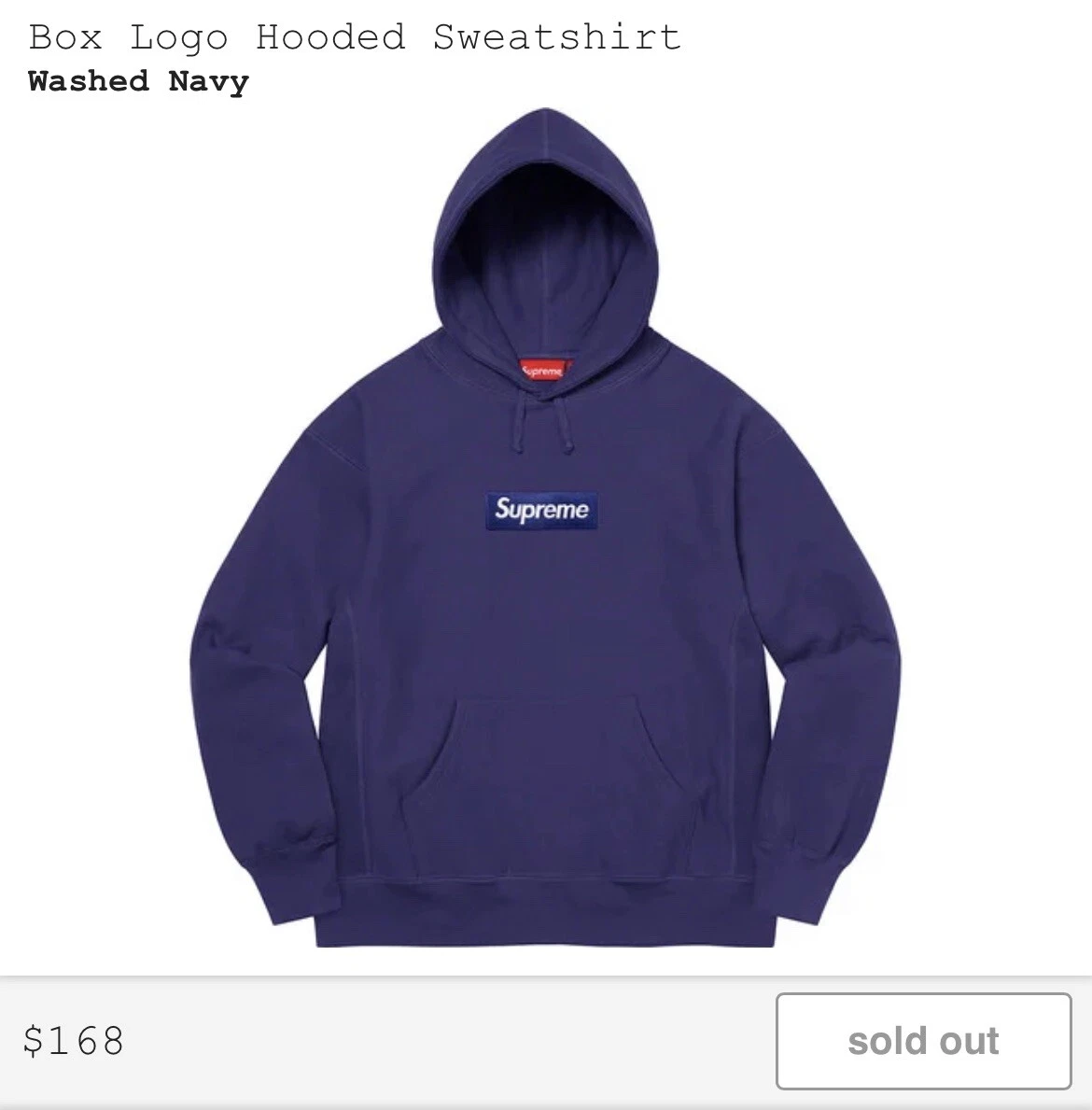 Sweat shirt marine lavé Supreme Box logo Bogo sweat shirt FW21 taille S COMMANDE CONFIRMÉE