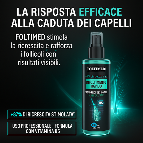 Anticaduta Capelli Ricrescita Cheratina Naturale Fortificare Foltimed 100ml - Imagen 3 de 6