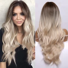 Gradient Golden Long Curly Hair Synthetic Headgear Beyonce wig