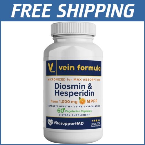 Doctor-Recommended Diosmin Hesperidin 1000 mg Capsules for Circulation, 60 Count