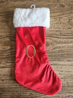 NWOT Red & Gold Christmas Stocking 45cm Approx ANKO LETTER O Decoration Display 