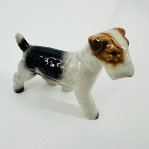 Vintage Ucagco Wire Fox Terrier Ceramic Dog Japan