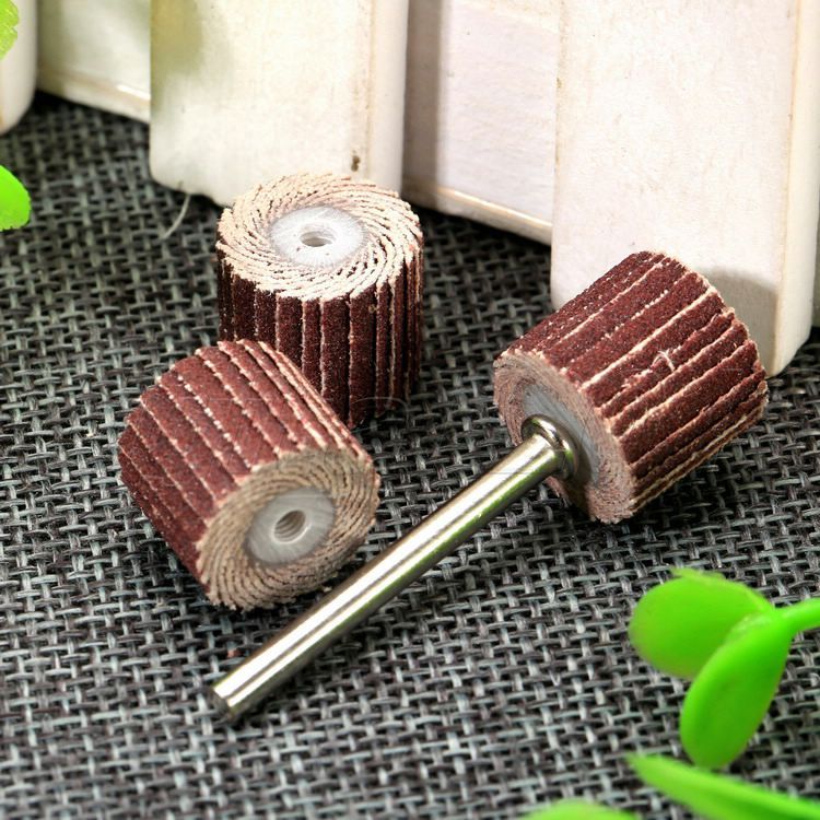 10 Têtes Abrasives à Lamelles 240 Grain – Avec Mandrin 3mm, Pour Outil Rotatif