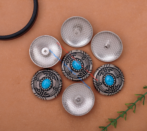 5X Tribal Beauty FEATHER FLOWER TURQUOISE LEATHERCRAFT CONCHO 1-1/8" SCREW BACK - Bild 7 von 10