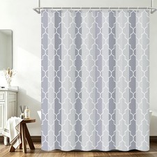 Modern Geometric Grey Shower Curtain, 72" W x 84" L