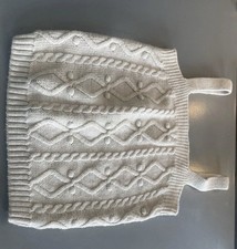 River Island Girls Cable Knit Vest Top 11-12 Years Cream Sleeveless Preppy