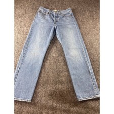 Levis Wedgie Straight Jeans Womens 28 Light Wash High Rise Button Fly Denim