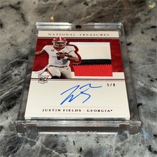 2021 Panini National Treasures Justin Fields Rookie Patch Auto 5/8 Georgia