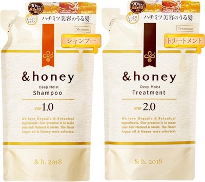 &honey Deep Moist Shampoo/Treatment Set Refill 11.8 fl oz/12.3 fl oz Japan Made