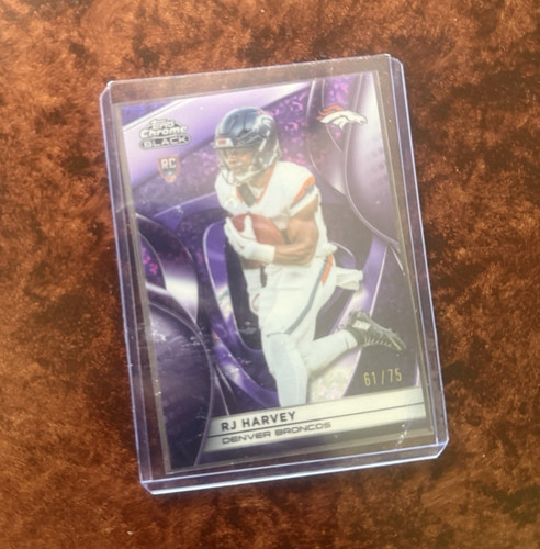 Topps Chrome Black RJ Harvey RC #315 Denver Broncos Serial Numbered 61/75
