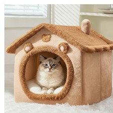 Cat Bed for Indoor Cats, Cozy Cave Bed Cat House Cats Tent with Removable Cus...