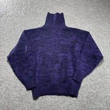 Vintage Rafaella Petites Sweater Womens Small Purple Wool Angora Turtleneck 90s