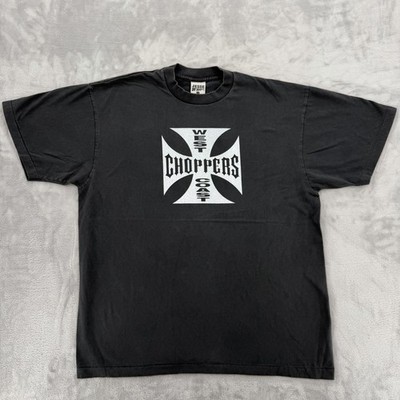 90s WEST COAST CHOPPERS Tシャツ 黒 ブラック L Vintage 90s West Coast Choppers Black Motorcycle Long Beach L T