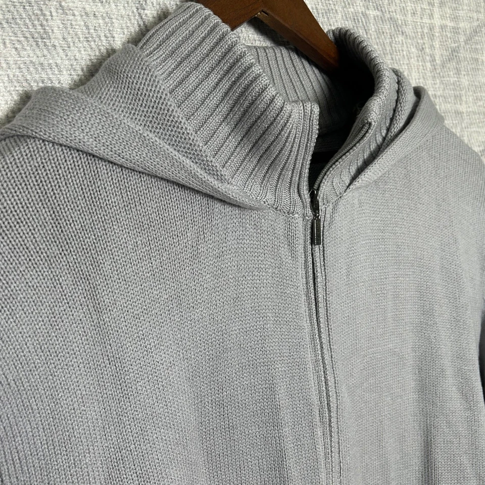 Cruciani para Jared M. Para Hombres Cremallera Completa Lana Sudadera Tejido Suéter Gris Italia Foto 3 de 4