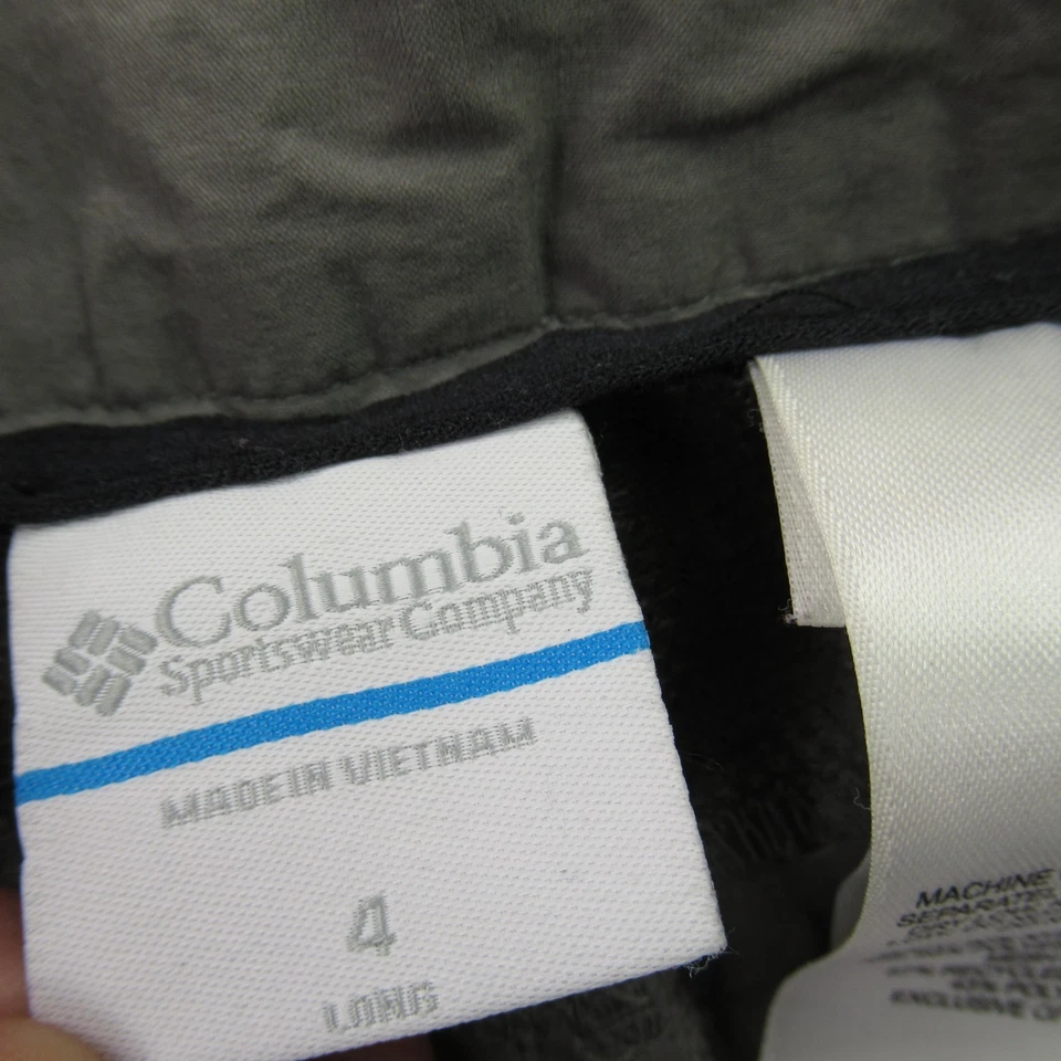 Columbia Pants Womens 4 Long Straight Leg Cargo Pockets Lightweight Hiking Gray - Image 4 of 4