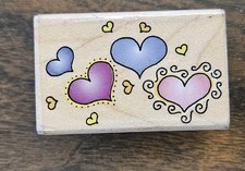 Hearts Of All Sizes Rubber Stamp Wood Mount Hero Arts Love Scrapbooking Crafts
