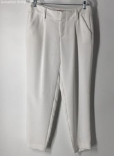 Alice + Olivia Womens White Pleated Front Straight Leg Slack Dress Pants Size 6