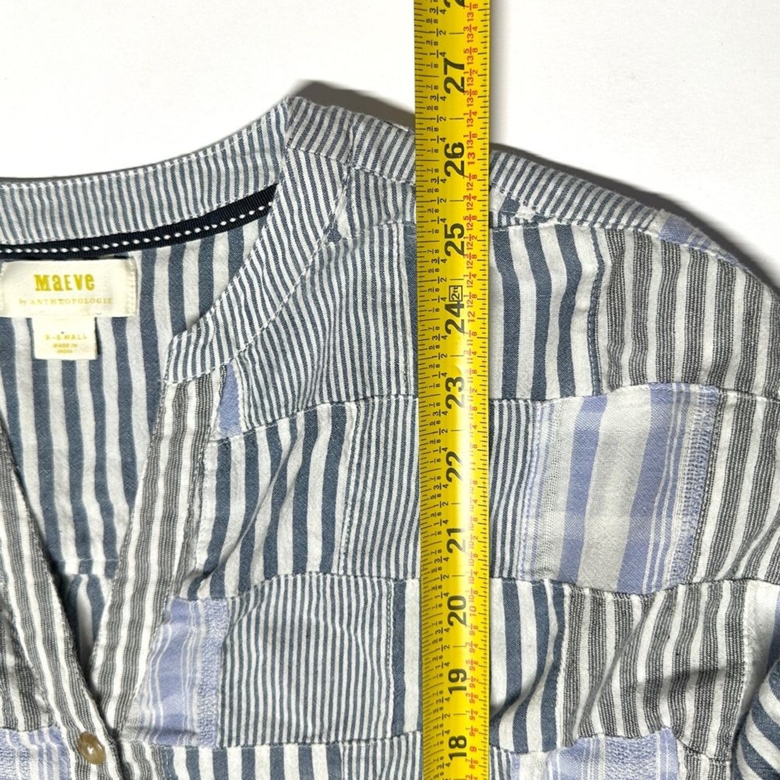 Maeve Oversized Patchwork Button Swing Top Cotton… - image 12