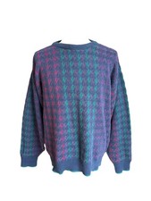 Vintage Chaps Ralph Lauren Textured Knit Sweater Mens Large Geometric USA Made