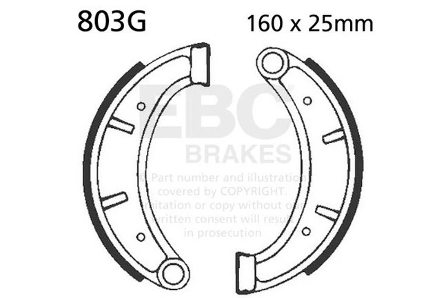 Grooved Organic Brake Shoes EBC 803G - Image 3 of 3