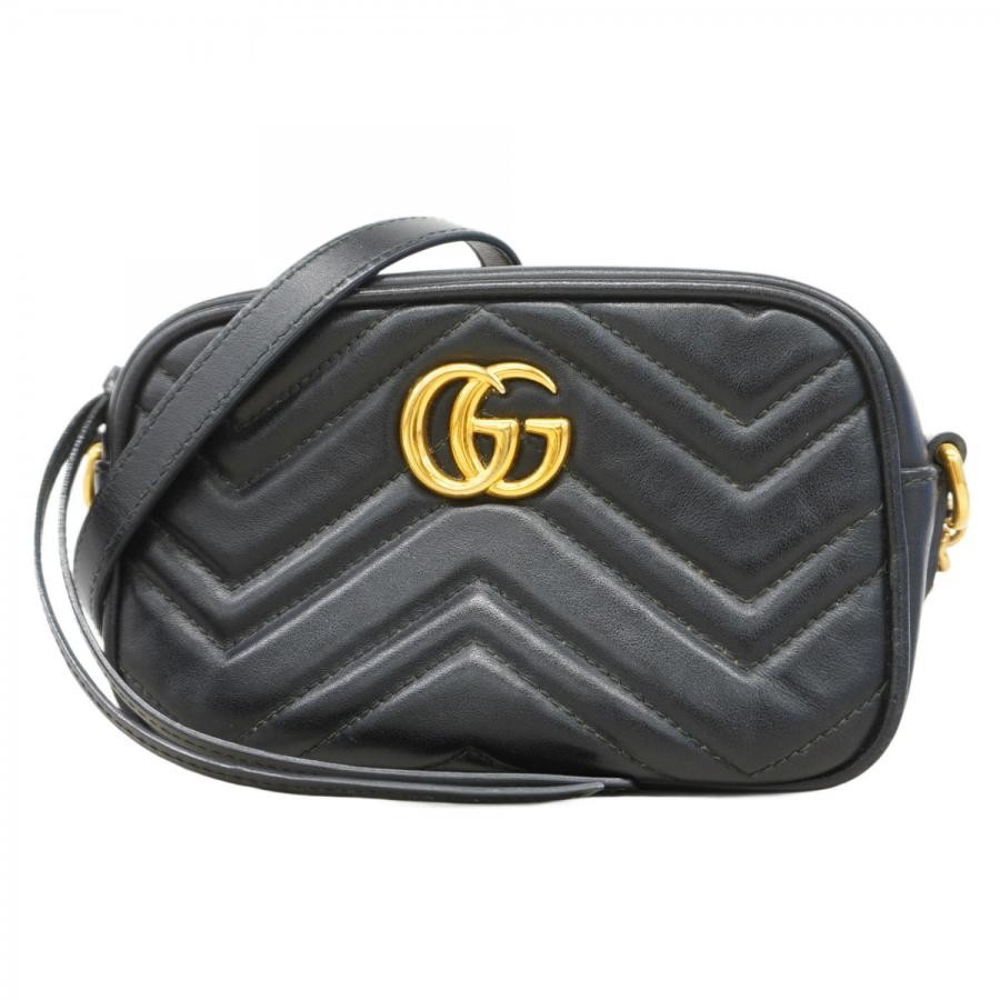 GUCCI GG Marmont Black Leather Shoulder Bag 448065