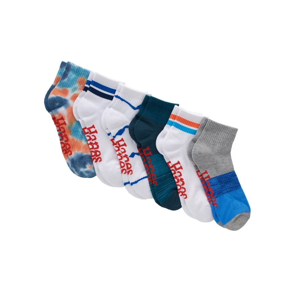 Calcetines al tobillo Hanes Originals para hombre, absorbentes de humedad 6 pares azul encanto 6-12 Foto 3 de 4