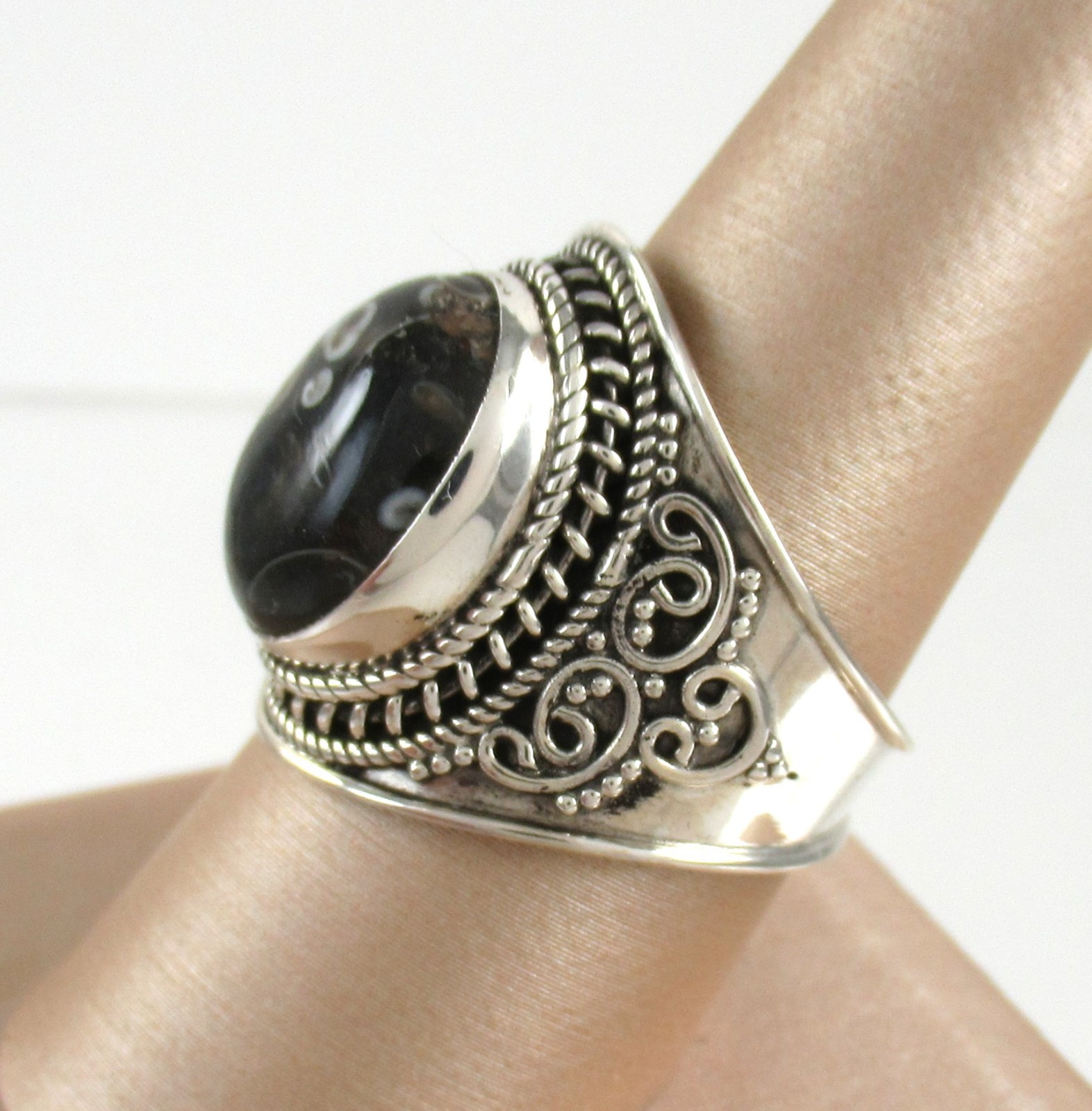 .925 Sterling Silver Statement Ring Turitella Aga… - image 2