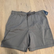 NWT GAP Mens Pull On Shorts Smoked Pearl Grey Elastic Drawstring QMS1594S Large