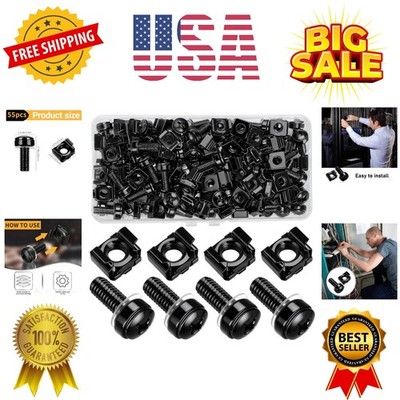 110 Pcs/55 Set Rack Mount Screws and Cage Nuts for Rack Mount Server Cabinet,...