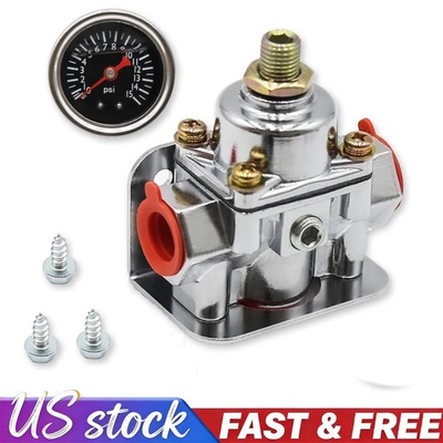 #ad Low Fuel Pressure Regulator With Gauge Screws For Carburetor 1 4 PSI 12 804 $29.89