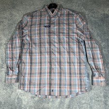 Johnnie-O NWOT Button Up LS Shirt Men's Medium Red/Blue Plaid Tweener Button NEW