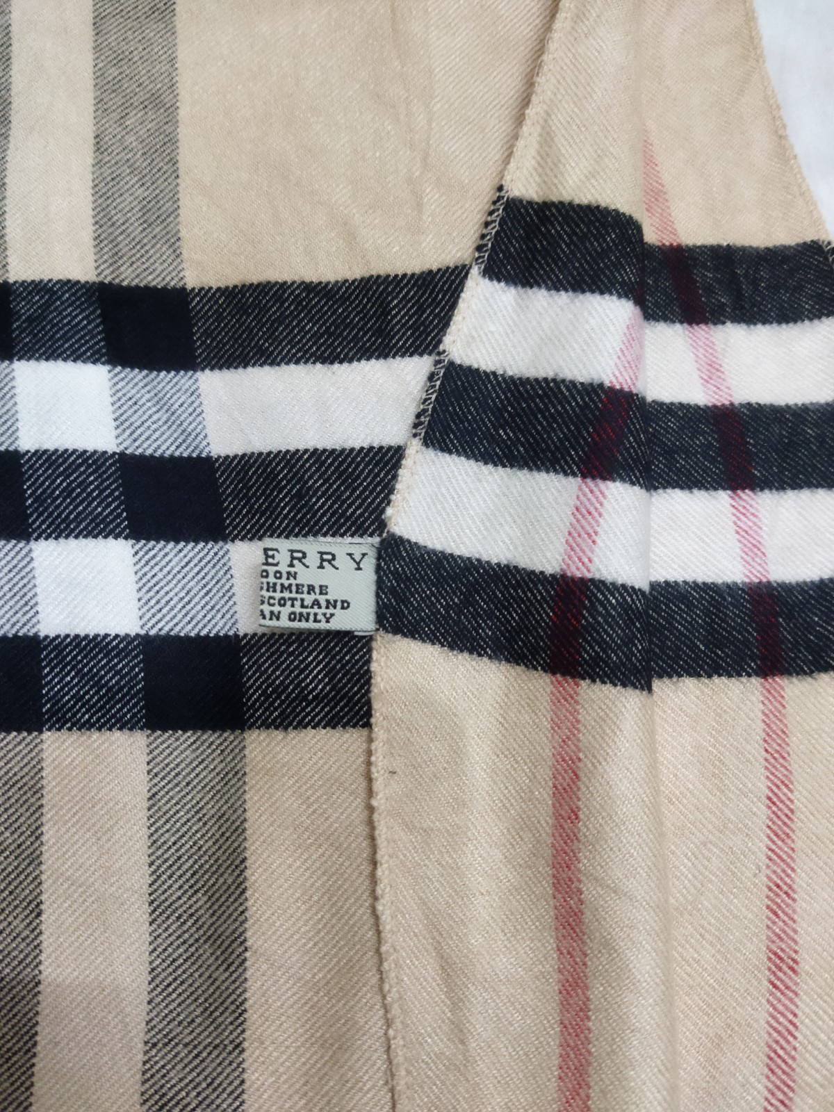 Burberry Scarf Rectangular Shawl 100% Cashmere St… - image 15