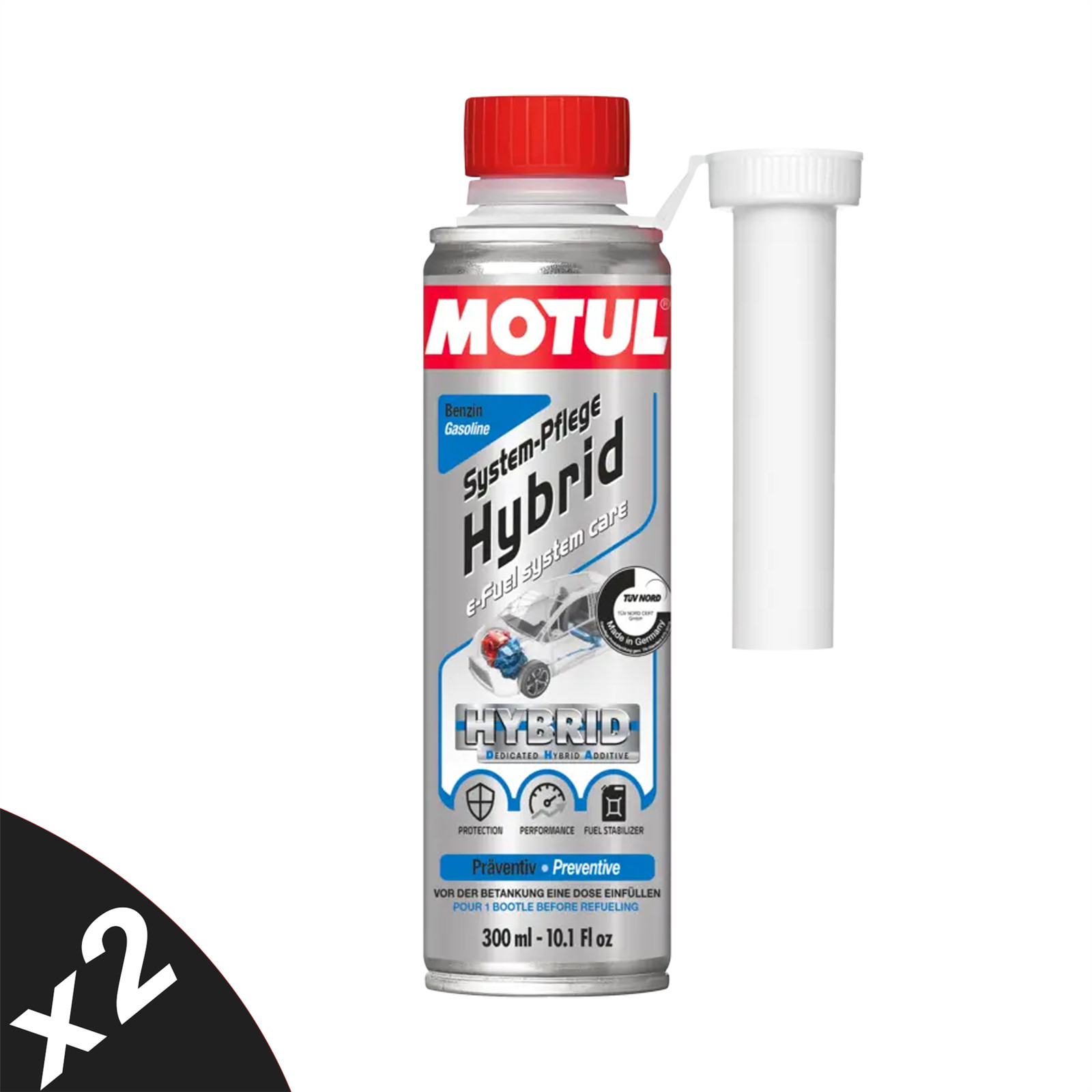 Motul Petrol Hybrid Fuel System Cleaner Petrol Engine Additive HEV PHEV 2x300ml