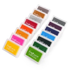 SPOTJINNYUU 15 Color Craft Ink Pad for Stamps, Paper, Wood 15 color
