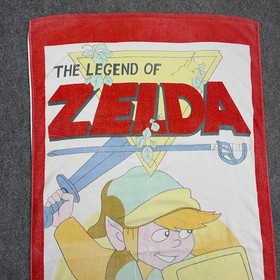 VINTAGE Nintendo 1988 Legend Of Zelda Beach Towel Link NES Videojuego A&ntilde;os 80 DEFECTOS