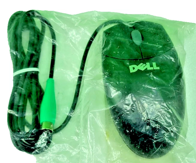 NEW Vintage DELL W1668 Black PS/2 Scroll Wheel Wired Ball Mouse - Image 2 of 4