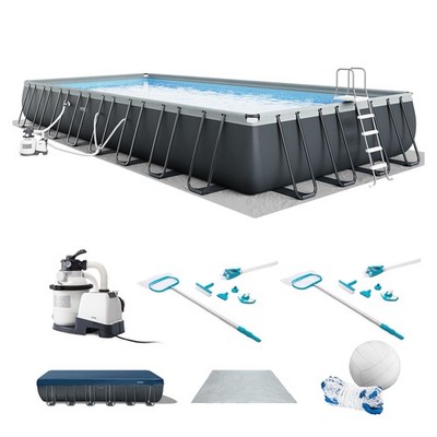 Intex 32ft x 16ft x 52in Ultra XTR Rectangular Swimming Pool and Maintenance Kit