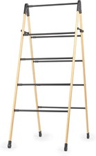 4 Level Bamboo Laundry Airer Folding Ladder Clothes Dryer Compact Indoor