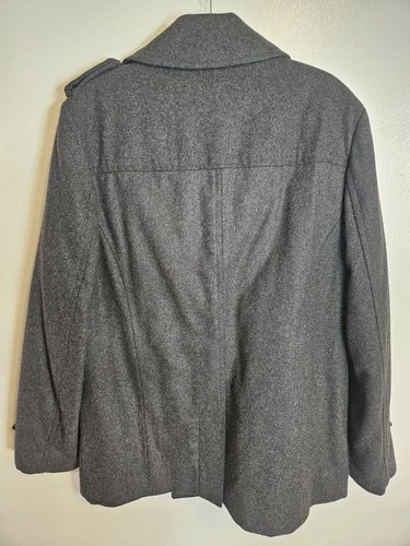 JF J.Ferrar Men Gray Modern Fit Double Breasted Pea Coat Jacket Size L NWOT/Min image 7