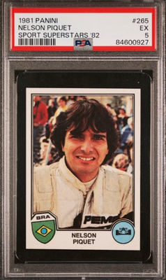 1981 Panini Sport Superstars #265 Nelson Piquet 2nd Year Card PSA